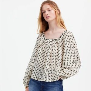 Madewell Square-Neck Long-Sleeve Top Top NWT